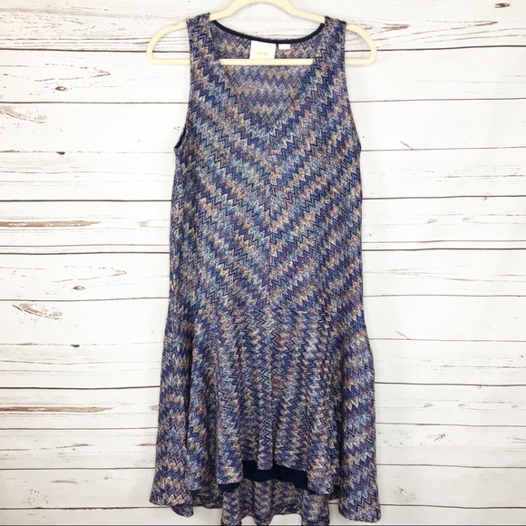 Anthropologie Maeve Chevron Print Westwater Dress - Picture 2 of 10